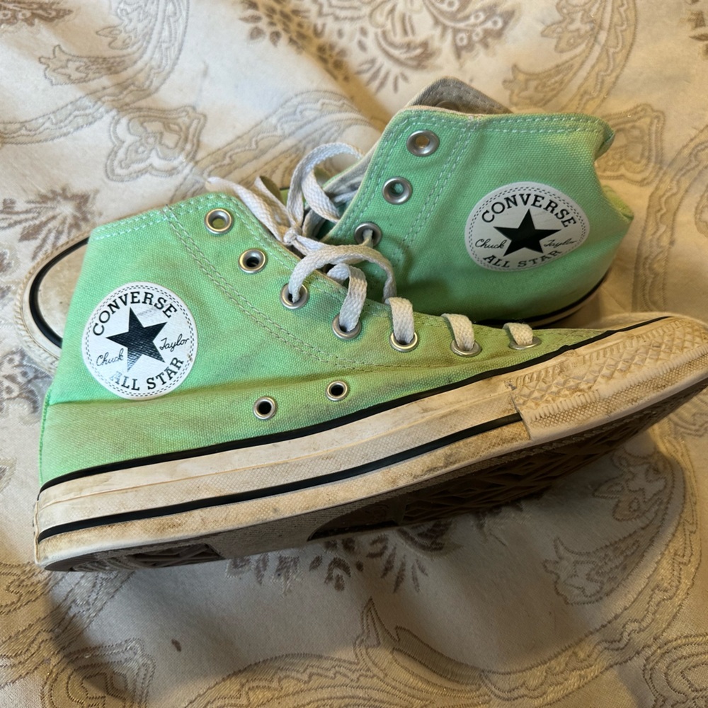 Converse Green High-Top Sneakers Canvas Lace-Up size 8 women’s/size 6 in men’s - Picture 10 of 11